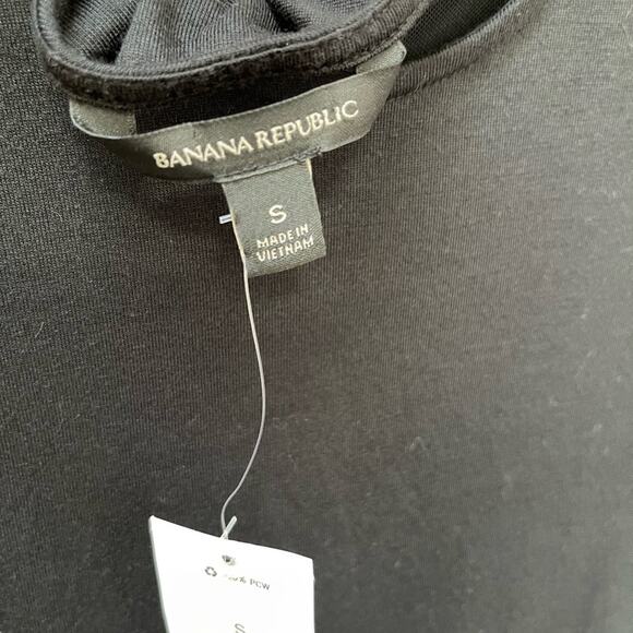 Banana Republic Black Sleeveless Flapper Silhouette Fringe Tunic Tank Top Small - Picture 6 of 6